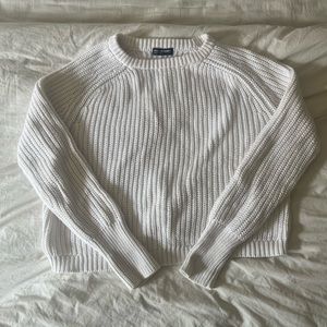 American Apparel White Cropped Fisherman’s Sweater
